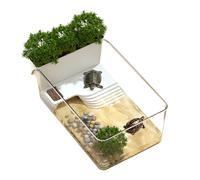 Réservoir pour tortues - Alimentation pour terreaux de terre de 32,7 x 19,3 x 12,2 cm, habitat décoratif pour prendre le soleil pour nourrir les petits crabes | Éducateurs de la nature Tortue Terr