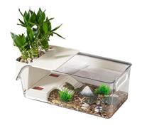 Réservoir pour Tortues - Habitat pour Tortue, Terrarium Transparent avec Zone de prélasse pour Nourrir Les Reptiles, Tortues, ermites, crabes, Grenouilles, observations Quotidiennes