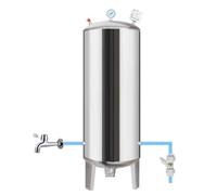 Réservoir sous pression d'eau de 300/250/200/160/100 L for pompe de puits, conteneur vertical en acier inoxydable, for alimentation domestique/domestique/de sous-sol(66Gal/250L(135x50cm/53.1x19.6in))