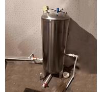 Réservoir sous Pression d'eau de puits Vertical de Grande capacité, en Acier Inoxydable 304, pour Pompe de puits/système d'eau, Argent((155x60cm/61x23in) 500L/132Gal)