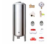 Réservoir Sous Pression Vertical Robuste En Acier Inoxydable 304, De 16 À 132 Gallons, Avec Kit De Montage, Pour La Maison(135x50cm/53x19.7in(250L/66Gal))