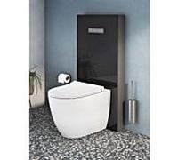 Réservoir sur pied VitrA Vitrus 770-1761-01, façade en verre noir, 3/6 l, pour WC sur pied, sans robinetterie