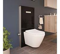 Réservoir sur pied VitrA Vitrus 770-5771-01, façade en verre noir, 3/6 l, pour WC suspendus avec fonction bidet, avec robinetterie