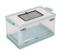 Réservoir Transparent pour Hamster, Grande Cage Respirante avec Porte d'entrée, poulie inférieure empilable pour Hamster doré, Tamia, matériau ABS 310 x 320 x 550 mm (Bleue)