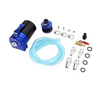Réservoir universel en aluminium de 300 ml pour récupérer l’huile, réservoir de ventilation du moteur avec filtre à air et support de montage pour la protection du système (Noir Bleu)