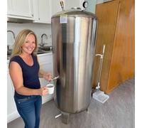 Réservoir vertical sous pression pour pompes de puits/systèmes d'eau, réservoir de stockage d'eau en acier inoxydable avec kit de montage, pour puits(60X40cm(60L/16Gal))
