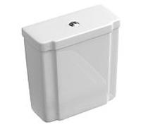 Réservoir de chasse Villeroy & Boch Hommage blanc avec CeramicPlus, bouton économique en acier inoxydable - 772116R1