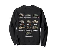 Réservoirs de la Seconde Guerre Mondiale M4 Sherman Panzer IV Tiger II T-34 History Buff Sweatshirt