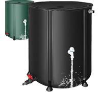 Réservoirs d'eau de pluie pliables, réservoirs d'eau de pluie portables, récupérateurs d'eau de pluie for gouttières, support, robinet, couvercle supérieur en maille et fermeture éclair for jardin(Bla