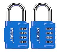 RESET-060 Cadenas 4 chiffres, hauteur utile 31 mm, bleu ciel, 2 pièces | Deux cadenas à codes indépendants ; hauteur utile 31 mm, largeur intérieure 20 mm et diamètre d’anse 6 mm.