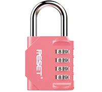 RESET-060 Cadenas 4 chiffres, hauteur utile 31 mm, rose, 1 pièce