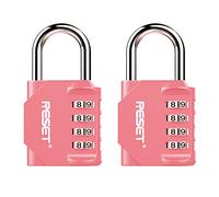RESET-060 Cadenas 4 chiffres, hauteur utile 31 mm, rose, 2 pièces
