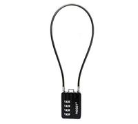 RESET-200 Cadenas à 4 chiffres, câble 50 cm, diamètre 3 mm, haute sécurité, adapté pour casiers, bagages, étuis d'armes, poubelles, boîtes à outils, casques, pack de 1