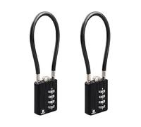 RESET-204 Cadenas à câble avec code à 4 chiffres, 18 cm, 2 pièces, noir