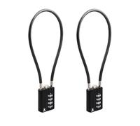 RESET-204 Cadenas à câble avec code à 4 chiffres, 30 cm, 2 pièces, noir
