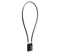 RESET-204 Cadenas câble long à code 4 chiffres de 50 cm, Ø 5 mm, antivol pour poubelle, casier, valise, boîte à outils, casque, moto, équipement de ski, cadenas ski, jardin et terrasse, noir, 1 pièce