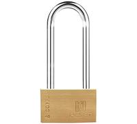 RESET-291 Cadenas en Laiton Petit Premium avec Clé Unique, 40mm - Anse Longue en Acier Inoxydable, Étanche & Inoxydable, Inclus 3 Clés - Idéal pour Casiers, Cadenas en Laiton Massif