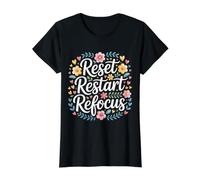 Reset Restart Refocus Growth Productivity Mindset - T-Shirt Graphique avec Valeur