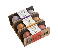 Resetea | Pompes de biodiversité | Lot de 6 | Fleurs sauvages rouges, fleurs sauvages oranges et fleurs sauvages violettes.