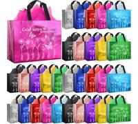 Resholder Lot de 30 sacs cadeaux chrétiens avec mouchoirs en papier - Grand Dieu dit que vous êtes unique - 33 x 28 x 12,7 cm - Réutilisables - Pour église, baptême, Noël