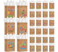 Resholder Lot de 30 sacs cadeaux d'appréciation des enseignants avec papier de soie « Best Teacher Ever » - Sacs en papier avec poignées - Pochettes de remerciement pour friandises - Cadeaux de