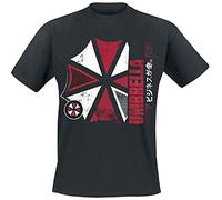 Resident Evil Umbrella Co. Homme T-Shirt Manches Courtes Noir S 100% Coton Regular/Coupe Standard