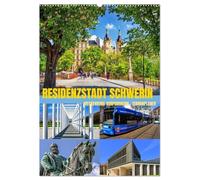 Residenzstadt Schwerin - Mecklenburg-Vorpommern - Terminplaner (Wandkalender 2026 DIN A2 hoch), CALVENDO Monatskalender: Schwerin eine liebenswerte Stadt an sieben Seen