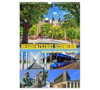 Residenzstadt Schwerin - Mecklenburg-Vorpommern - Terminplaner (Wandkalender 2026 DIN A3 hoch), CALVENDO Monatskalender: Schwerin eine liebenswerte Stadt an sieben Seen