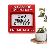 Resignation Decor Sign - Humorous Two Weeks Notice Box, Novelty Break Glass Desktop Ornament Funny | Coworker Farewell Gift, Acrylic Job Quit Symbol For Office, Workplace Bookshelf