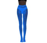 Résille à de toile d ' araignée qui, blue 3074, C | Collants Leggings Bleu Lumineux Halloween Collants Bas