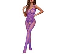 Résille Bodystocking Nylon Sexy Lingerie pour Femmes Full Body Bas Ouvert Entrejambe Résille Nuisettes Sexy