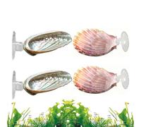 Resin Betta Hammock, Shell Resting Habitat, 1.97 Inches Portable Spot with Suction Cup, Aquarium Tank Accessory, Stylish Shrimp Cave with Design, Fish Relaxation Bed for Pet Store and Breeding