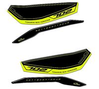 Resin Bike Autocollant Moto Compatibles avec Benelli TRK 702X 2023-2026 Anthracite Grey. Protections Protège-Mains Contre Les Chocs et Les Éraflures. Paire Autocollant 3D Résinés Jaune Fluorescent