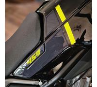 Resin Bike Autocollant Moto Compatibles avec CF Moto 450 MT 2023-2026 Tundra Grey Protections Latérales de Réservoir Contre Les Chocs et Les Éraflures. Autocollant 3D Résinés Made in Italy