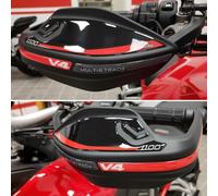Resin Bike Autocollant Moto Compatibles avec Ducati Multistrada V4 1100 2021. Protection Protège-Mains Contre Les Chocs et Les Éraflures. Paire Autocollant 3D Résinés - Noir et Rouge