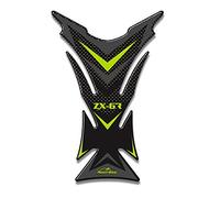 Resin Bike Autocollant Moto Compatibles avec Kawasaki Ninja ZX6R 2007-2008. Protection de Réservoir Contre Les Chocs et Les Éraflures. Autocollant 3D Résinés - Effet Carbone et Vert