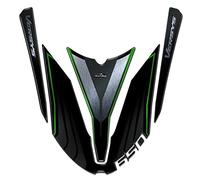 Resin Bike Autocollant Moto Compatibles avec Kawasaki Versys 650 2017-2020. Protection de Réservoir Contre les Chocs et les Éraflures. Autocollant 3D Résinés - Argent et Vert
