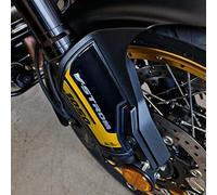 Resin Bike Autocollant Moto Compatibles avec Suzuki V-Strom 1050 XT ABS 2022 Or et Noir Dubai. Protection Garde-Boue Plaque de Direction Contre les Chocs et les Éraflures. Paire Autocollant 3D Résinés