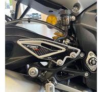 Resin Bike Autocollant Moto Compatibles avec Triumph Street Triple 765 RS 2023-2025. Protection Seuils de Porte de Moto Contre Les Chocs et Les Rayures. Paire d'autocollants 3D Résinés Made in Italy