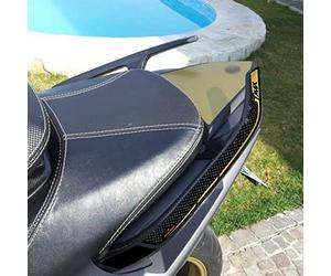 Resin Bike Autocollant Scooter Compatibles avec Yamaha Tmax 500 530 2008 2016. Protection Poignées Passager Moto contre les Chocs et les Éraflures. Paire Autocollant 3D Résinés - Effet Carbone