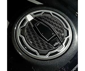 Resin Bike Autocollants Moto compatibles avec Kawasaki Versys 1000 2017-2025. Protection du Bouchon de réservoir Contre Les Bosses et Les Rayures. Autocollant en résine Gel 3D - Argent et Carbone