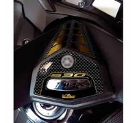 Resin Bike Autocollants Scooter Compatibles avec Yamaha Tmax 530 2012-2016 Or et Carbone. Protection Té de Fourche Avant Anti-Rayures et Anti-Chocs. Autocollants Résinés 3D Made in Italy