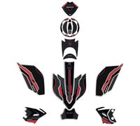 Resin Bike Kit Autocollant Moto Compatibles avec Kawasaki Z650 2024 Candy Persimmon Red/Ebony. Protection de Réservoir Moto Contre Les Chocs et Les Éraflures. Autocollant 3D Résinés Made in Italy