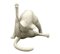 Resin Cat Sculpture Decor - Abstract Artistic Cat Figurine Statue, Funny Licking Design Tabletop Art Piece, Modern Aesthetic Accent | Quirky Home Room Decoration Gift For Cats Enthusiasts Collectors