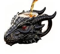 Resin Dragon Mugs, 12-Ounce 3d Sculpted Vessel, Detailed Mythical Head Ornament with Stainless Steel Liner, Novelty Coffee Cup, Gothic Kitchenware with Bold Style, Beverage Gear for Home Office