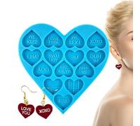Resin Heart Earring Molds Silicone - Heart Resin Earring Molds | Valentine's Day Earrings Mold Epoxy Resins Casting M0lds Silicone Earrings M0ld | DIY Charm Mold For DIY Crafts Jewelry Making Keychain