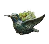 Resin Hummingbird Flower Pot - Decorative Plant Pots, 5.91 Inches Botanical Container with Charm, Resin Design, Garden Display Piece, Garden Pot for Growing Cacti Succulents and Small Plants In Indoor