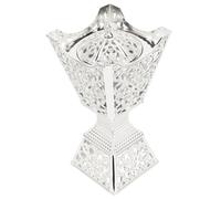 Resin Incense Burner, Portable Exquisite Alloy Indoor Burner for Home Office Meditation Yoga Room Decor Black Gold Hand Painted Design (Silver)