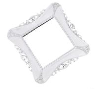 Resin Light Switch Cover Plate 15.5cm Silver White Decorative Socket Finger Plate 8.6cm Inner Diameter Electroplated Switch Surround Panel for Home Decor Square Resin Wall Plate 15.5x15.5cm Silver(B)