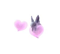 Resin Love-heart Earrings Glow-in-the-Dark Bunny/Fox Ear Studs Sweet Cool Girls Ear Pendant Ear Jewelry Gift for Female